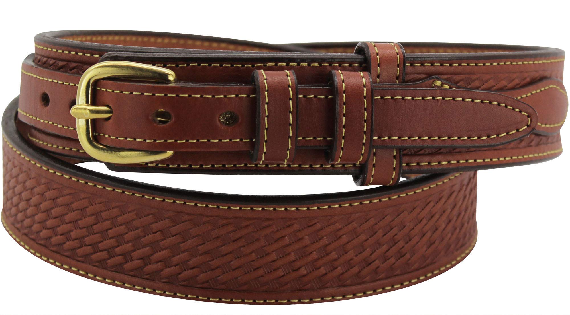BullhideBelts.comBullhide Belts Mens Basket Weave Leather Belt, 1.5" Wide