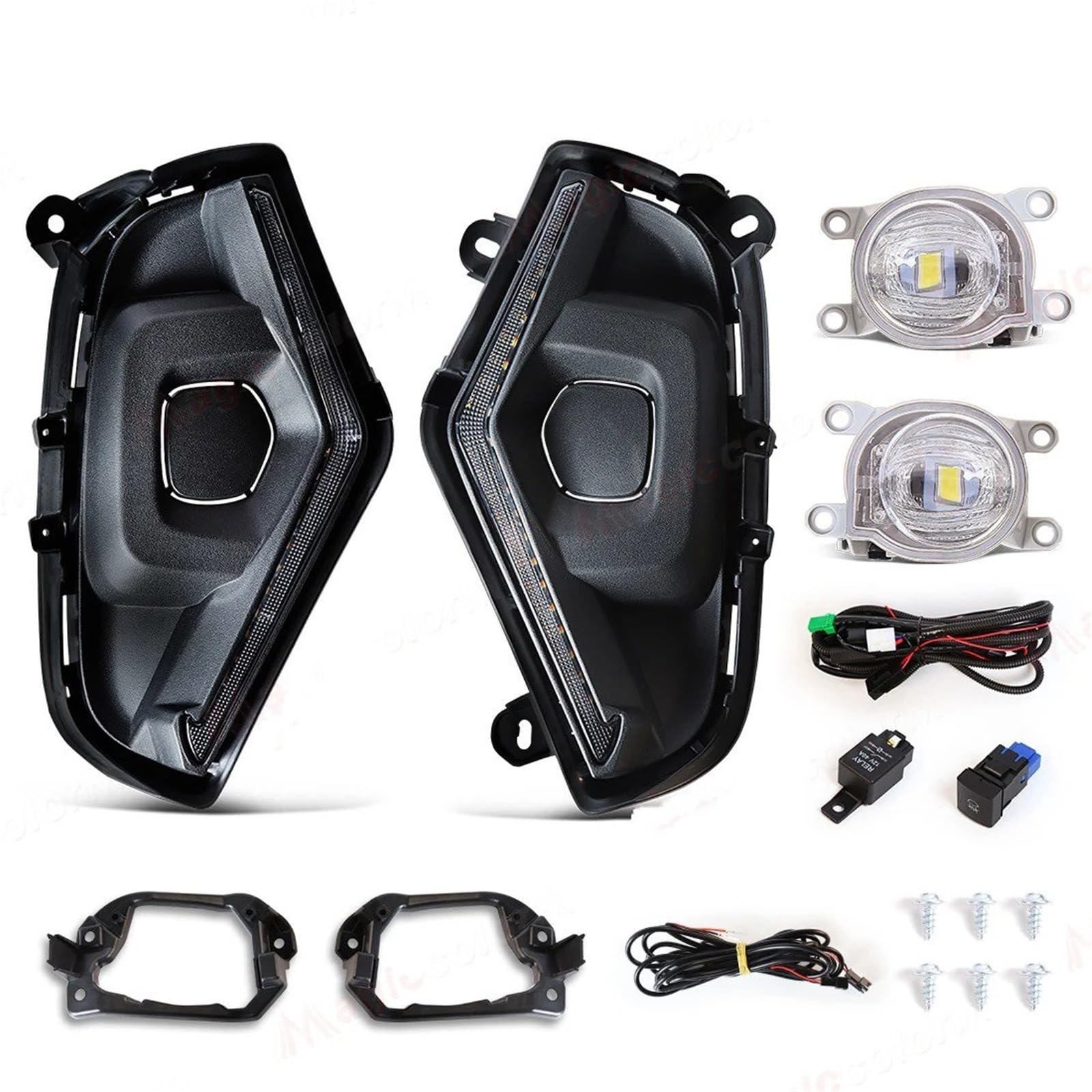 Feux antibrouillard LED DRL解决RAV4夜间视线差 升级高亮白光车灯组