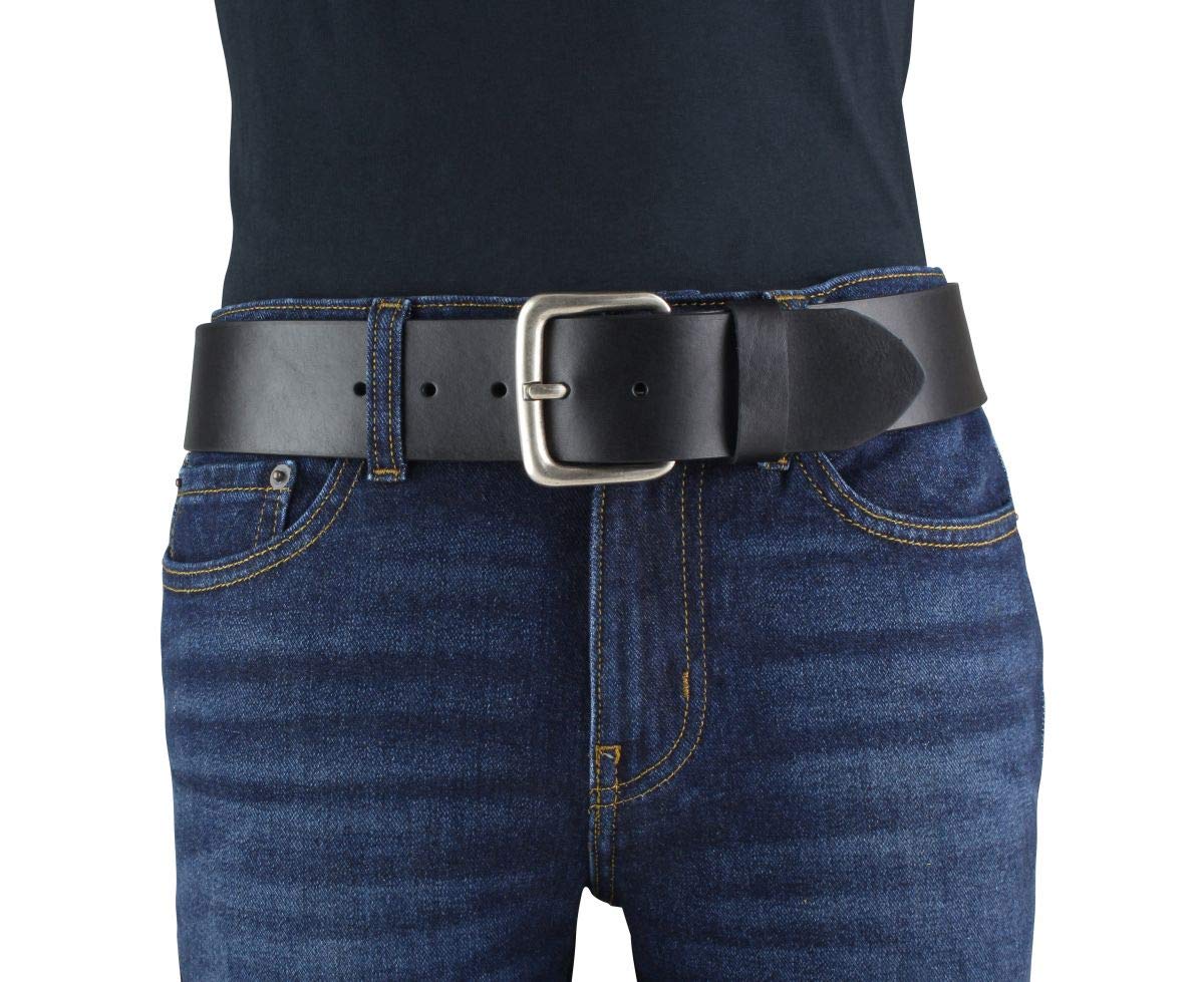 Jeansgürtel aus Vollrindleder 5 cm | Leder-Gürtel für Damen Herren 50mm | Breiter Ledergürtel aus echtem Leder