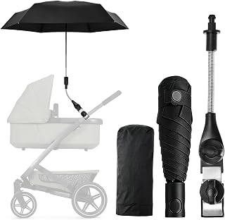Simpeak Sonnenschutz für Kinderwagen, UPF50+,90 cm Durchmesser Abnehmbar Regendicht, Winkel Einstellbar, Flexibler Universalhalterung für Durchmesser 0.5-3.5cm Rund- und Ovalrohre