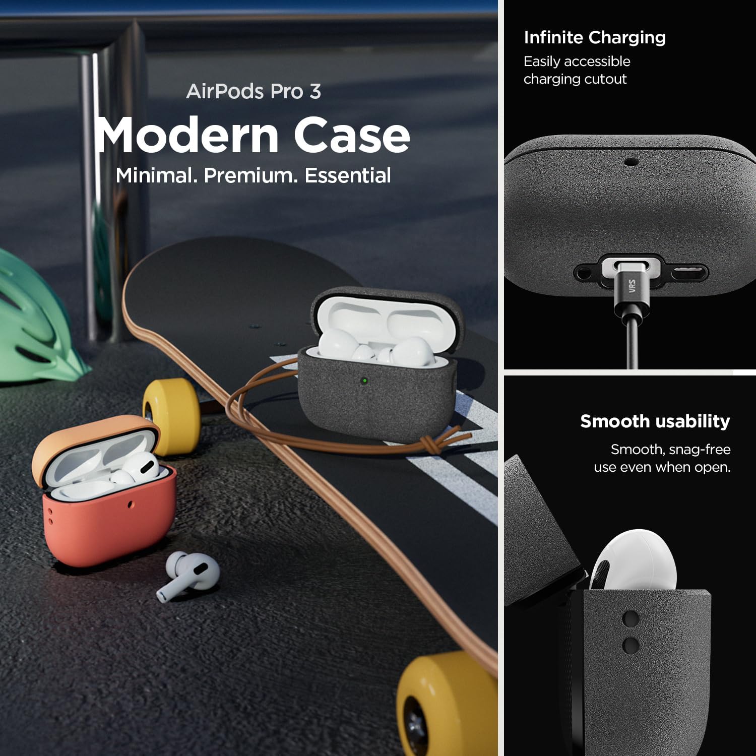 VRS Design Modern for Apple AirPods Pro 3rd Generation Case (2025) – Modern Minimal Style with Slim Profile and Precise Fit Compatible with AirPods Pro 3 (Christmas Edition)