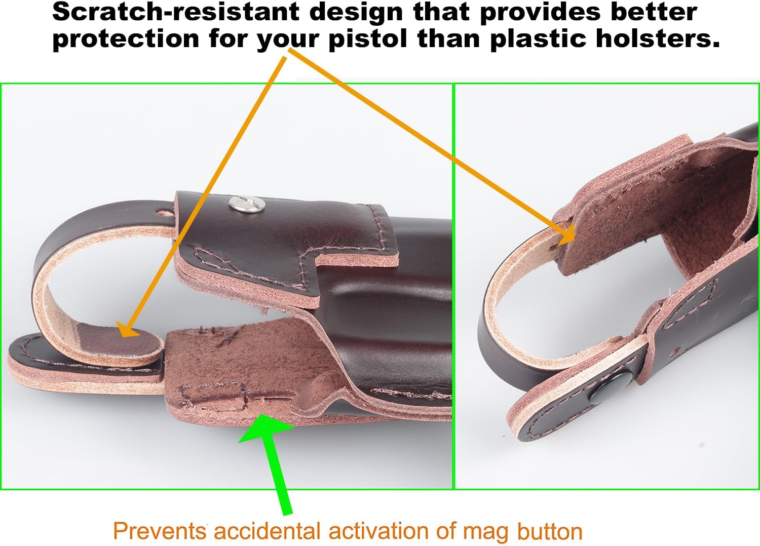 G17 G19 Holster OWB Custom Fit Glock 17, 19, 19X, 22, 23, 26, 31, 32, 44, 45 - Optics Ready/ - Top Grain Leather