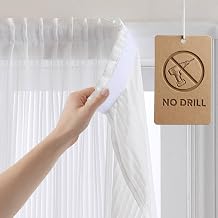 Jilron Self Adhesive Curtains Easy Install Sheer Window Curtains, Light Filtering Privacy Window Screen, No Drilling for Rental Apartment-WhiteW 39*L96in