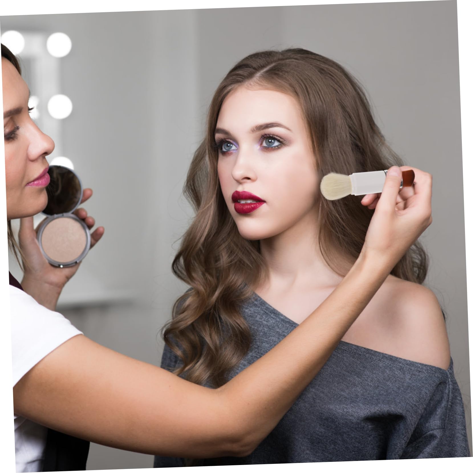 SOESFOUFU Blending Brush Set Telescopic Brush Double-ended Makeup Tools for Foundation Fluffy Blush Easy to Clean and Maintain