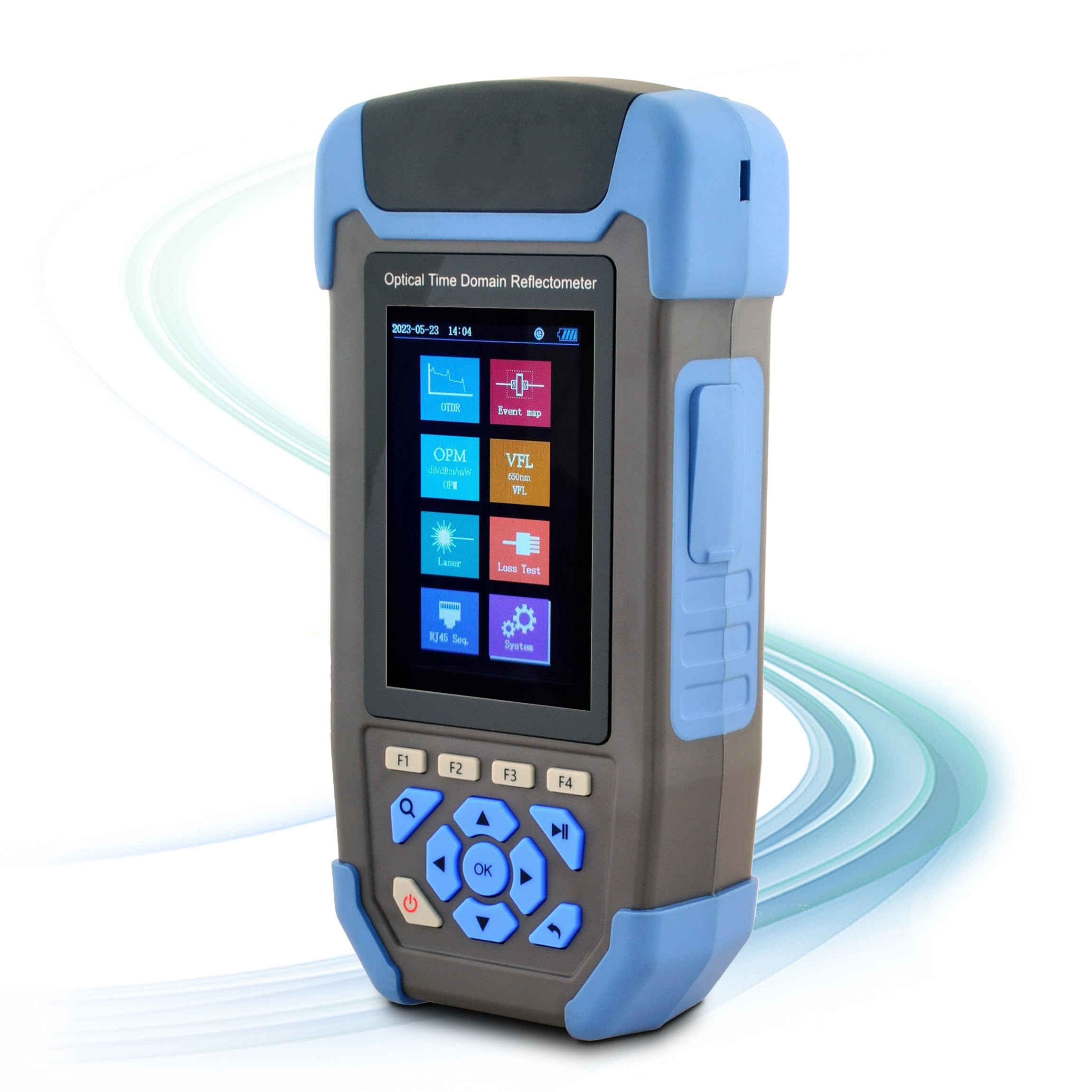 1310/1550 nm 24/22 dB 8 in 1 OTDR + scheda evento+test di perdita+VFL+OPM+OLS+RJ45 e illuminazione 3,5" Screen LWL Tester con SC/UPC+LC/UPC&APC (OTDR42F-T1)