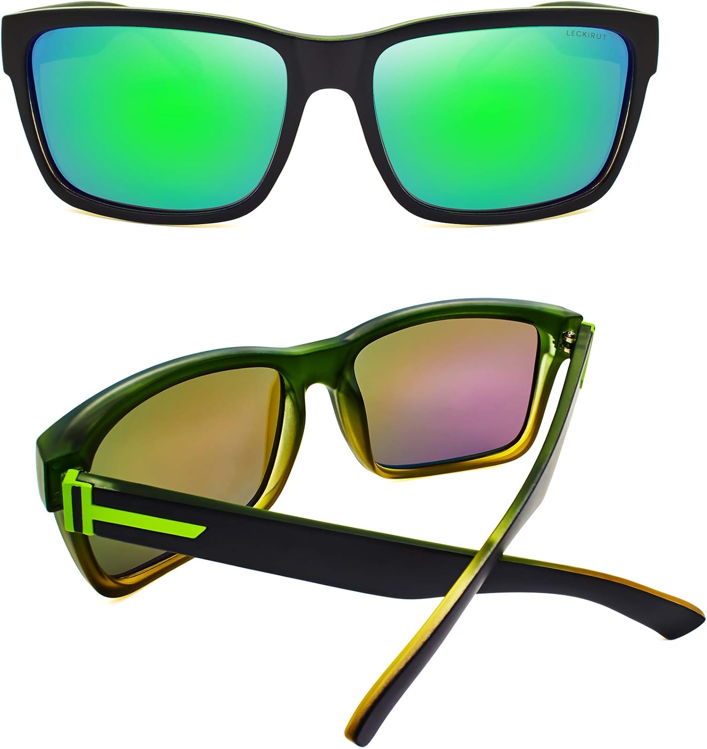 LECKIRUT Vintage Polarized Sunglasses for Men Women Retro Oversized Square Mirror Sun Glasses - Image 3