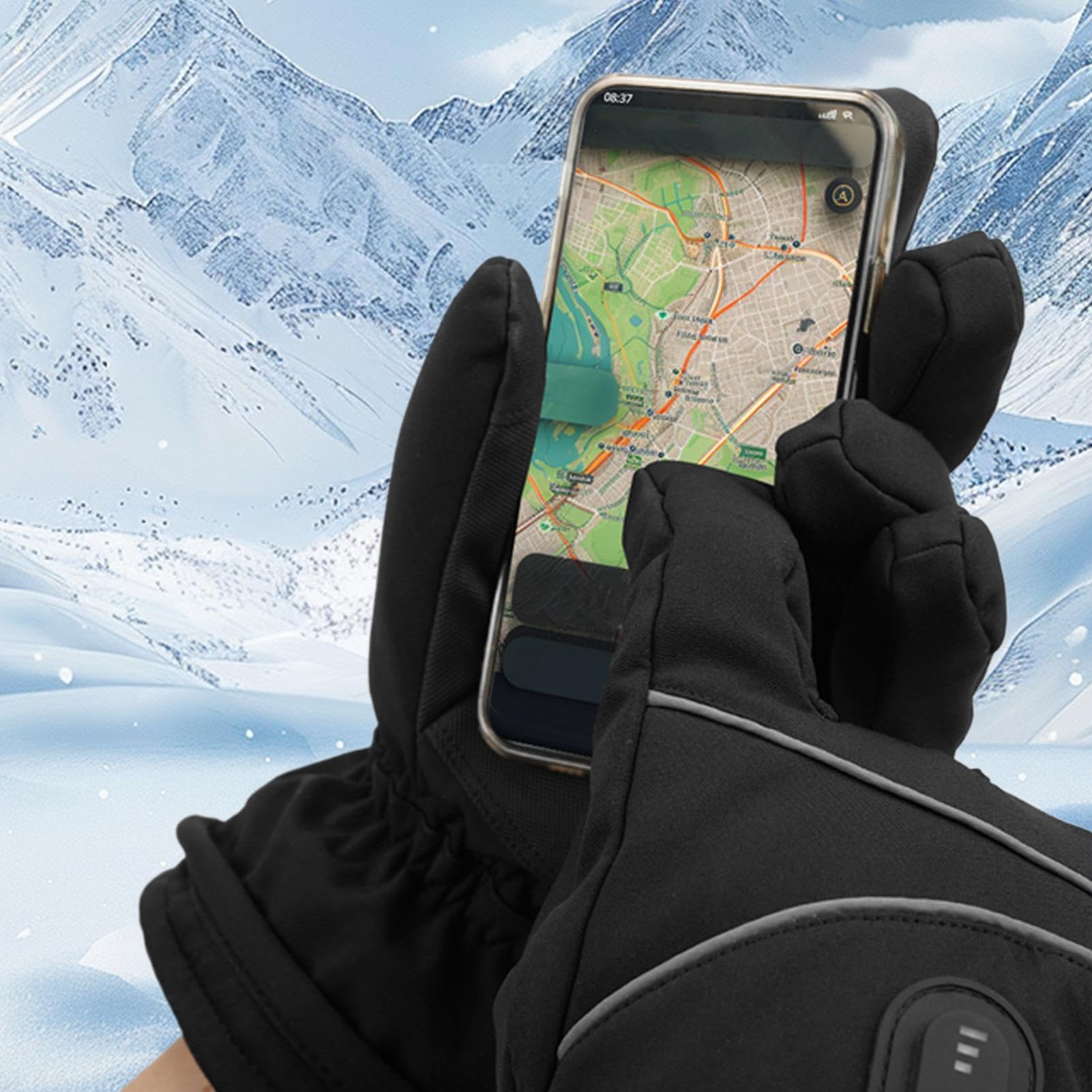 Guanti Riscaldati Outdoor Comfortevoli, Antivento, e Termici, per Clima | riscaldamento per campeggio, corsa, ciclismo ed escursionismo in condizioni climatiche fredde