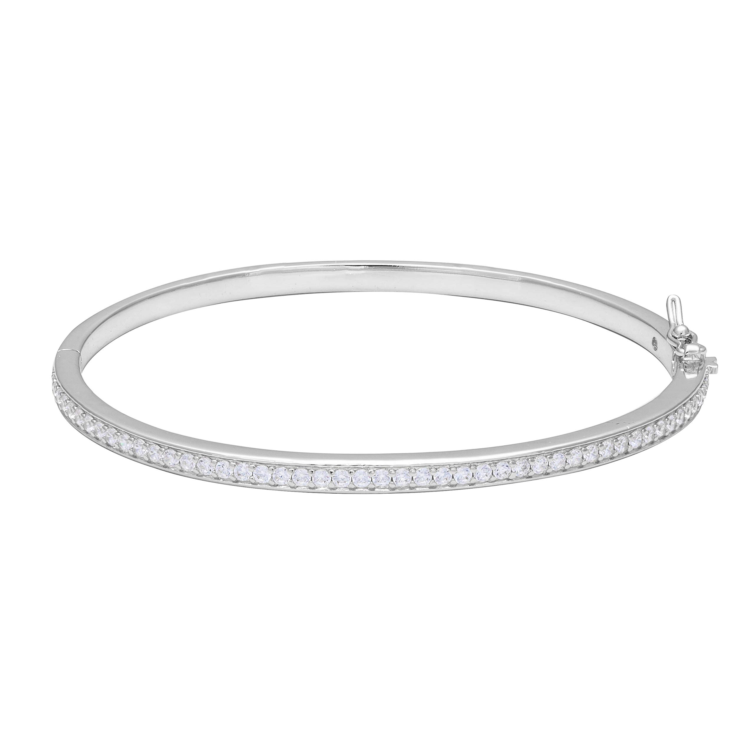 PAVOI14K Gold Plated Cubic Zirconia Bangle Classic Tennis Bracelet | Gold Bracelets for Women