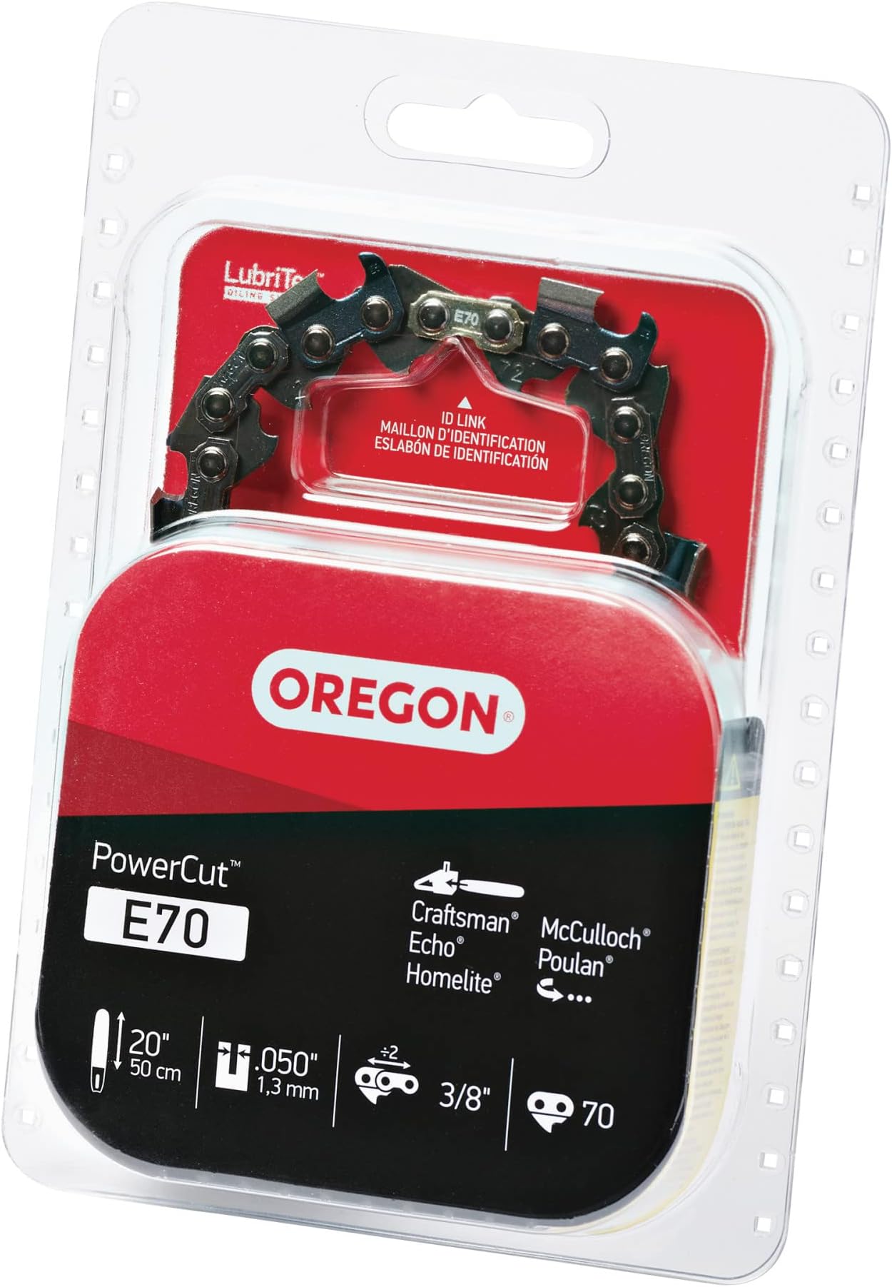 Oregon E70 20-Inch PowerCut Chainsaw Chain - Fits Echo, McCulloch and More
