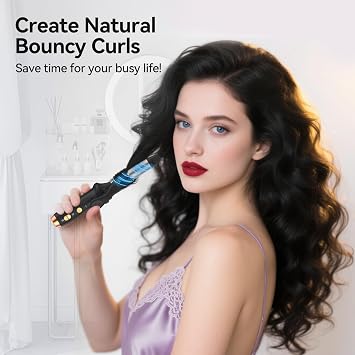 Cordless Curling Iron Hair Curler: Mini USB Rechargeable 4000 mAh 3 Temp Setting Travel Portable 200 Million Negative Ion for Long Short Hair