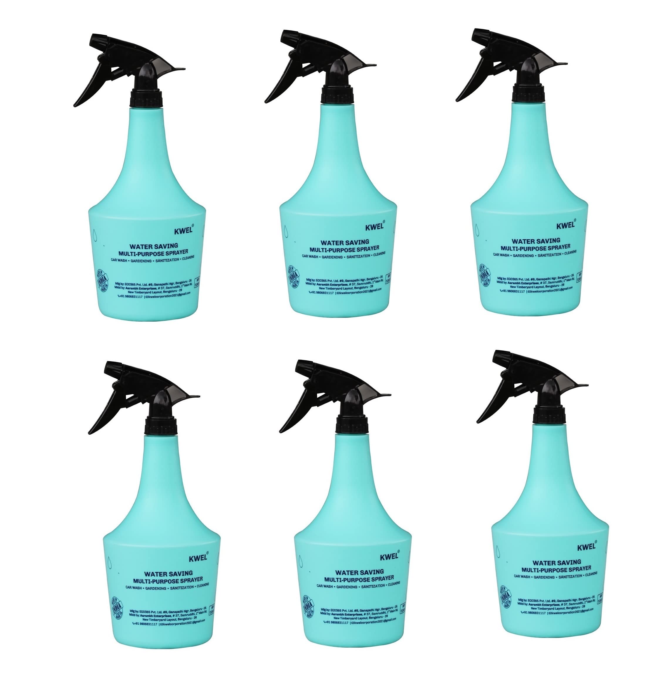 KWEL 1000ml Multipurpose Spray Bottle Aqua (Pack of 6)-image-47