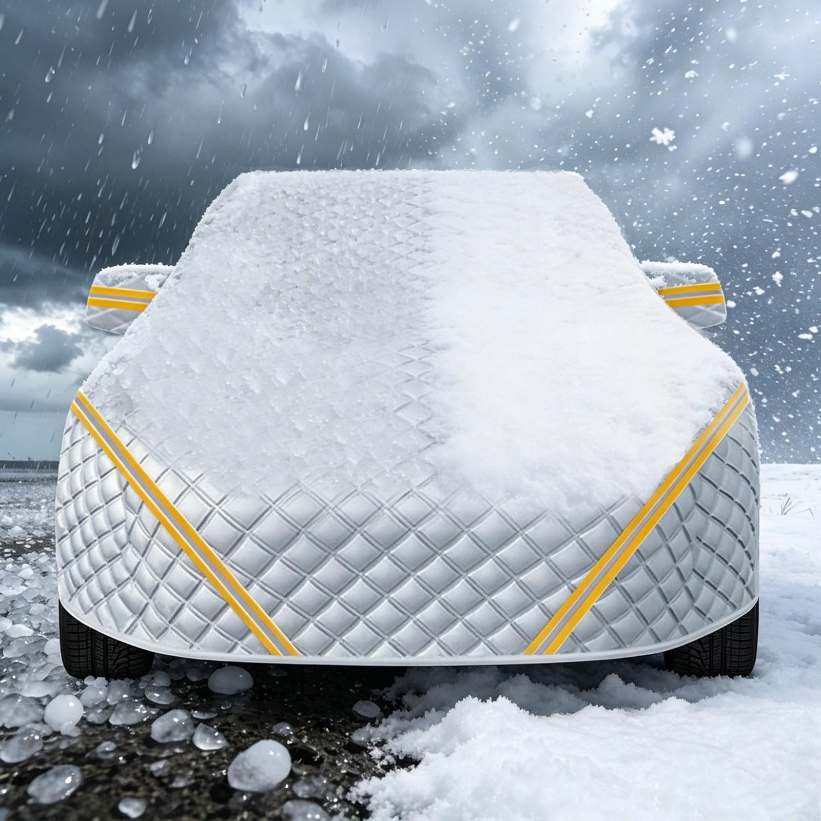 Telo Copriauto Antigrandine Per Nissan Juke 2011-2019 | Telo Auto Esterno Copertura 360° Protezione Auto Tutte Le Stagioni Protezione Pioggia Sole Cotone Ispessito 210D