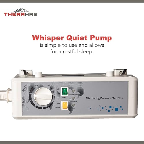 Miniatura 4 de Therahab Colchón de presión de aire alternativo de 5 pulgadas con bomba eléctrica para úlceras de presión de etapa 3, úlceras de cama, colchón de
