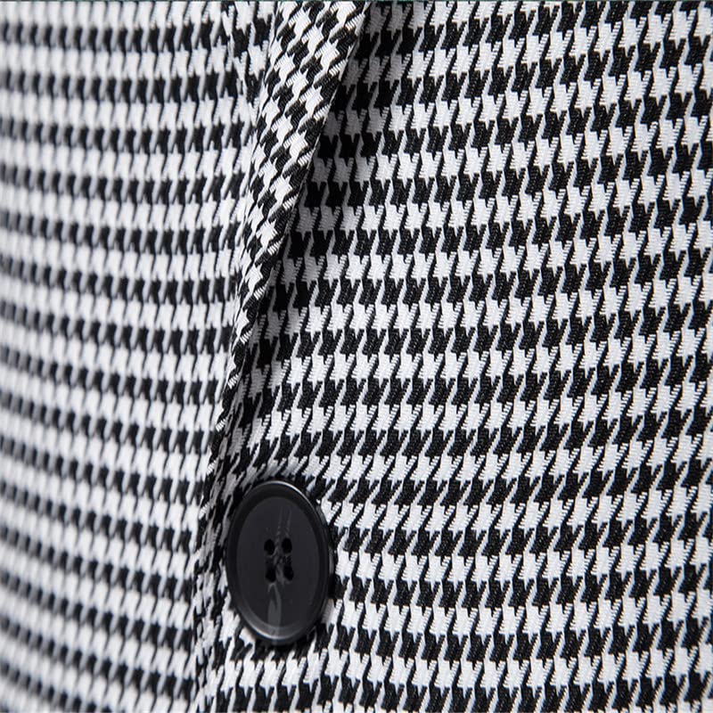 Blazer para hombre, ajuste delgado, ligero, de un solo botonadura, casual, negocios, pata de gallo