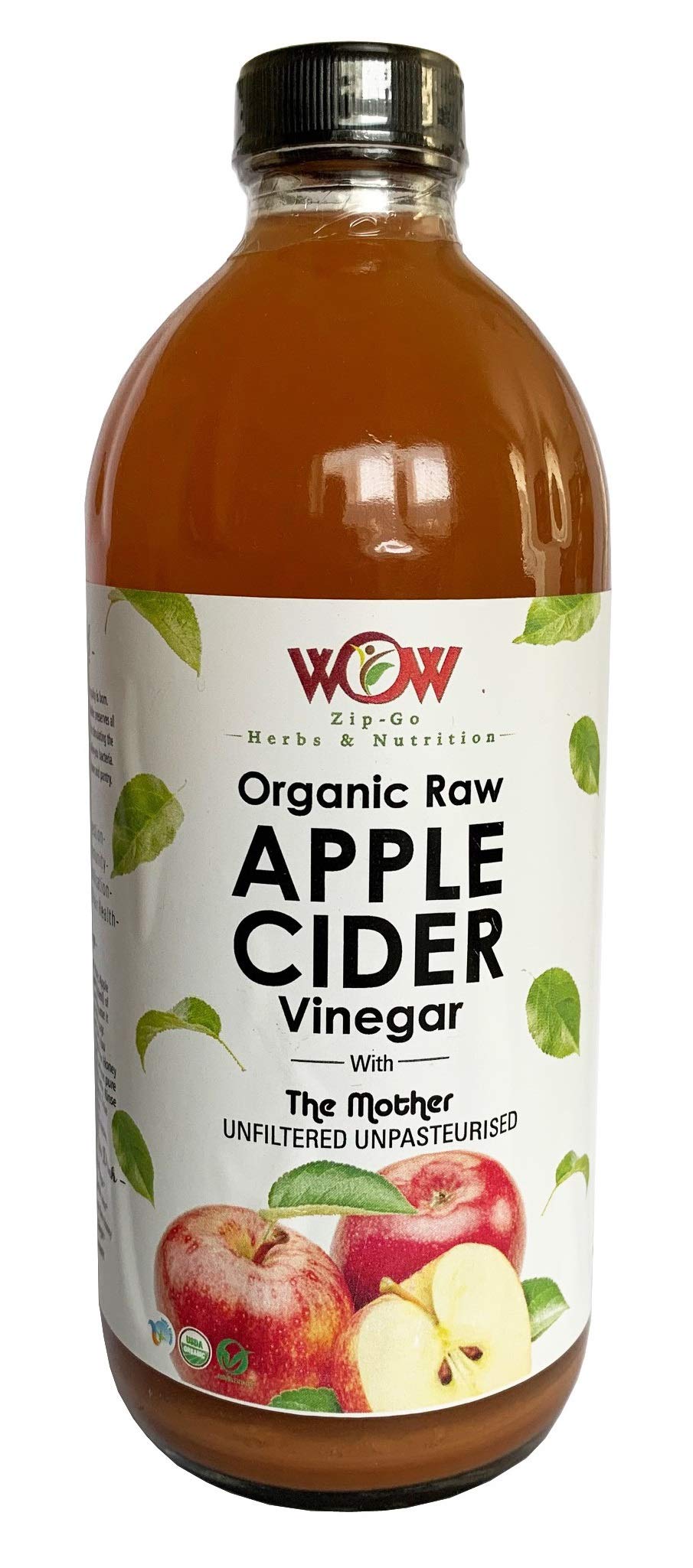 WOW ZIP - GO HERBS & NUTRITION - Apple Cider Vinegar 500ml with Unfiltered Mother of Vinegar