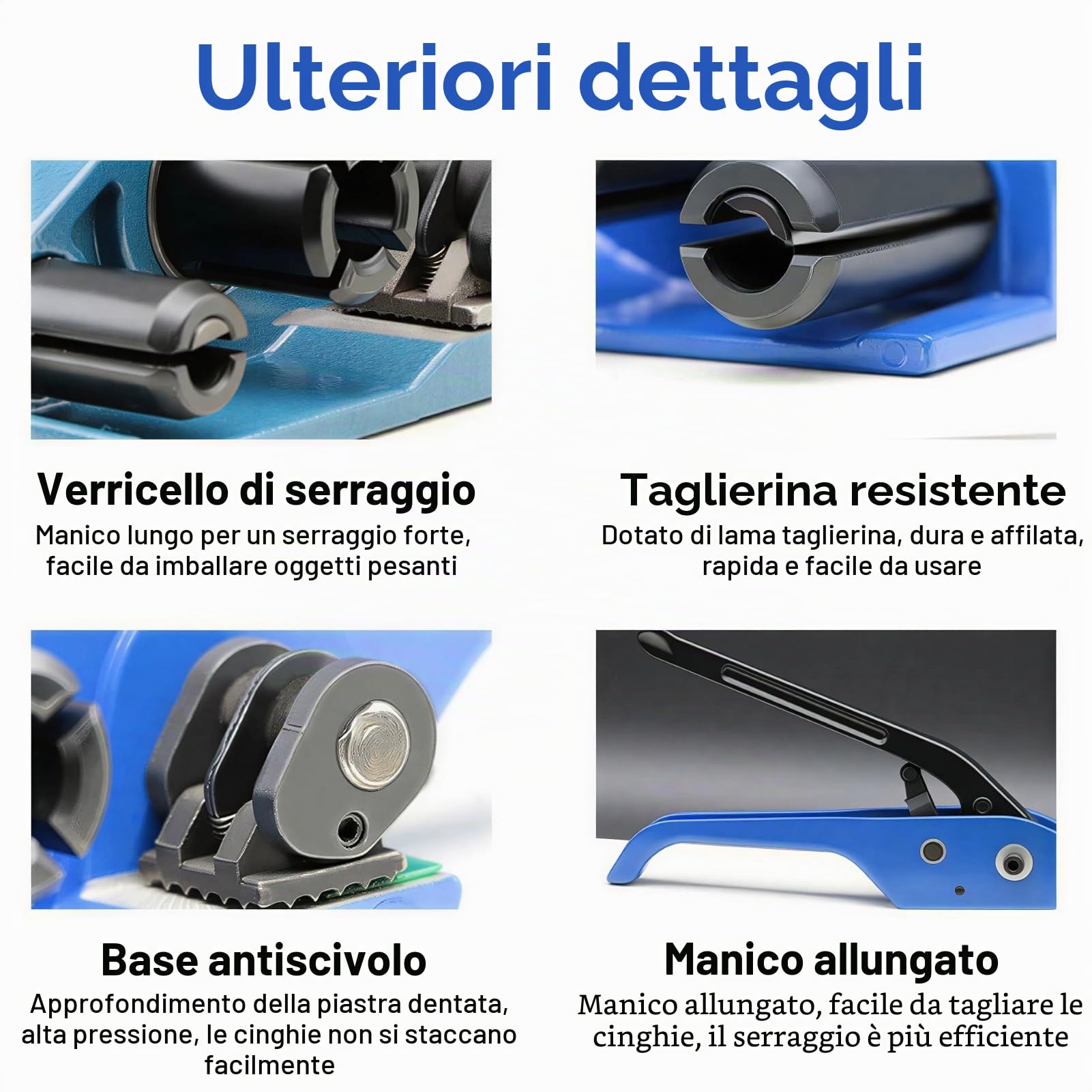Tendireggia per Reggetta Tendireggia Tendireggia Taglierina a Polipropilene Ad Alte Prestazioni Azionato a Mano Utensili per Fascette Manuali per Reggetta Set di Reggette