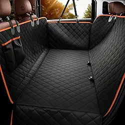 Capa Protetora Impermeável 7 em 1 para Banco Traseiro – Pet, Antiderrapante, Resistente, Ideal para Cachorros e Gatos, Com Cinto de Segurança (Laranja)