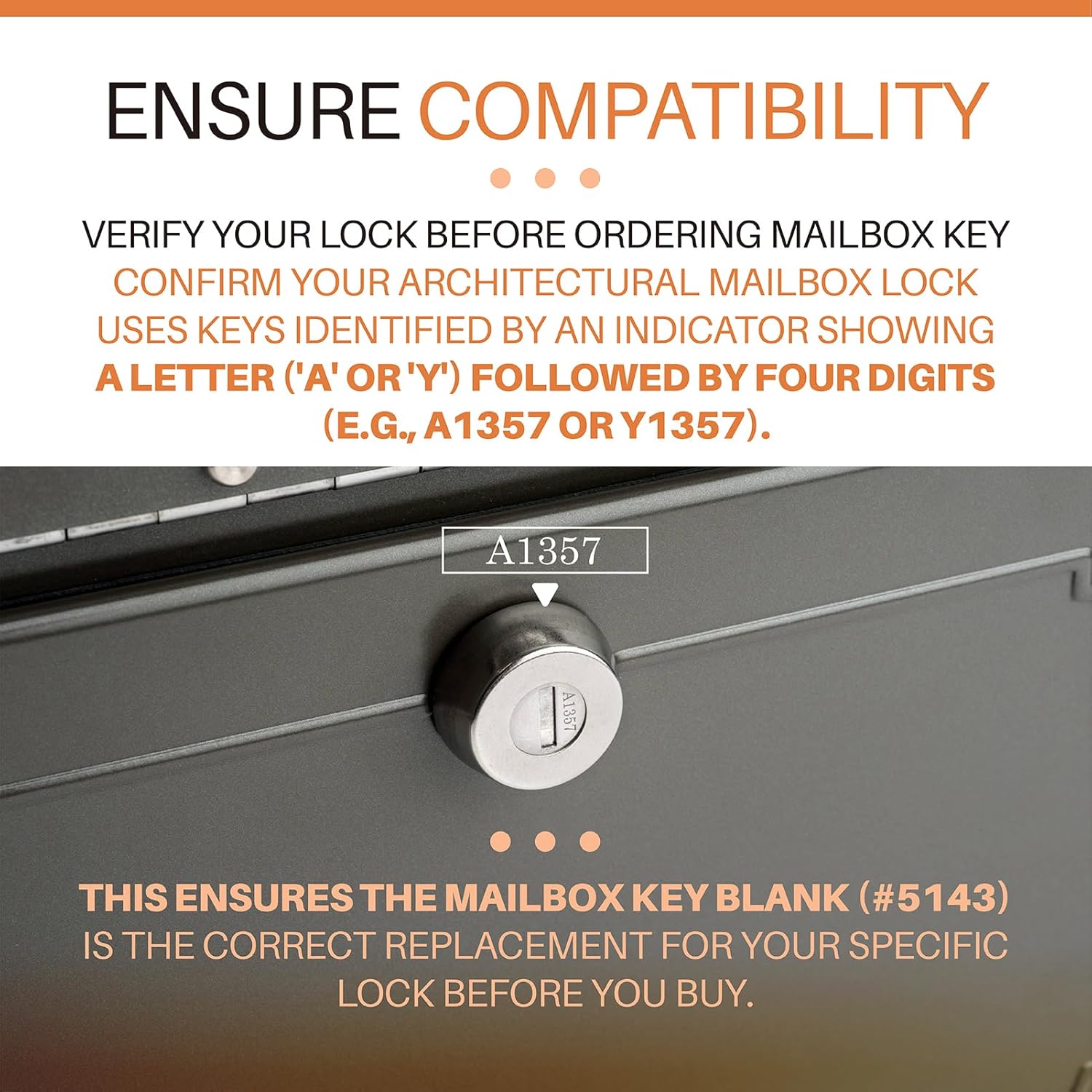 ​​5 Pack Architectural Mailboxes 5143 Replacement Key Blanks for High Security Mailbox Locks​​