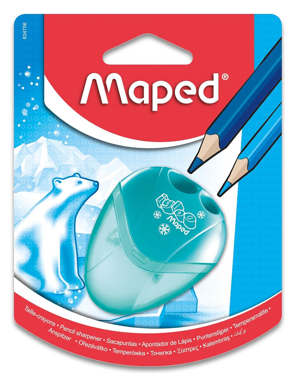 Maped I-Gloo 2 Hole Pencil Sharpener, Assorted Colors (634756TA)