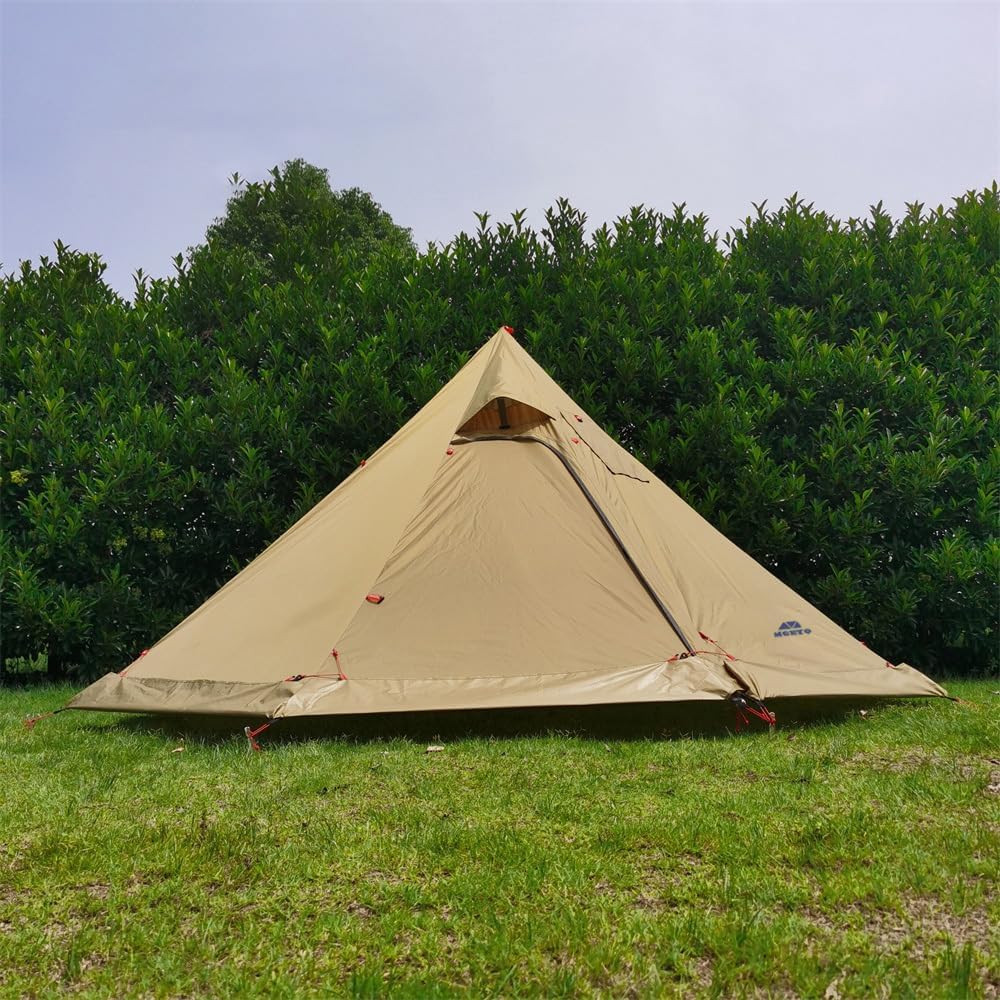 Tipi Hot Tent with Fire Retardant Stove Jack for Flue Pipes, 2~3 Person, Lightweight, Teepee Tents for Family Team Outdoor Backpacking Camping Hiking
