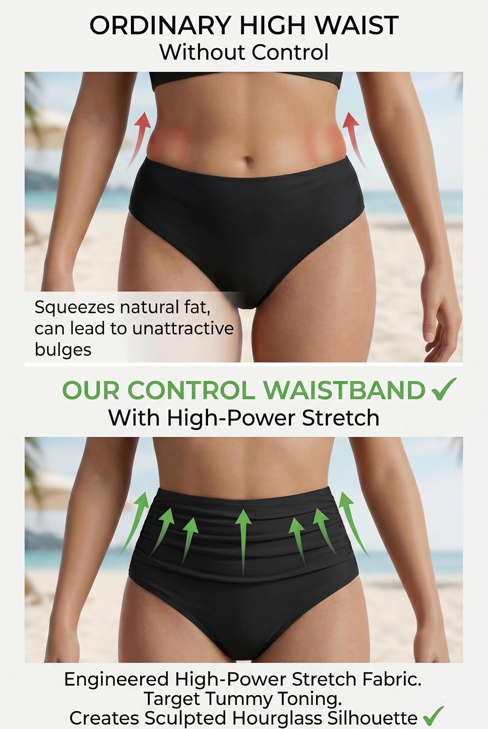 Tempt Me Women High Waisted Bikini Sets - Two Piece Tummy Control Swimsuits 2025 Ruffle Bathing Suit