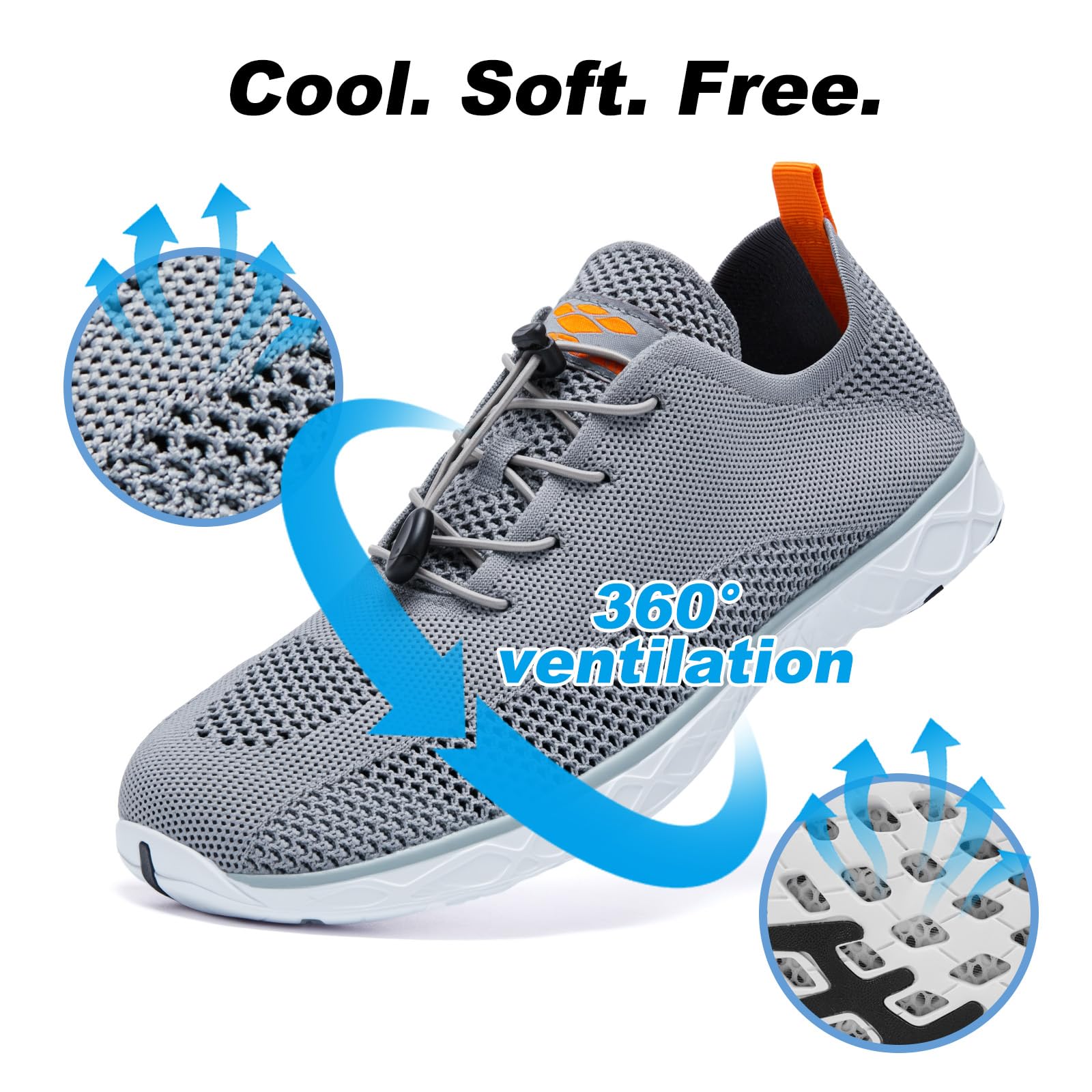 ALEADER Xdrain - Zapatos de agua para hombre, ligeros, para piscina, deportes acuáticos, tenis, caminar y viajar