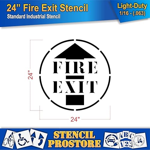 Miniatura 2 de Plantilla de seguridad para marcado de piso, plantilla de salida de incendios de 24 pulgadas, 24 x 24 x 116 pulgadas (63 mil), ligera