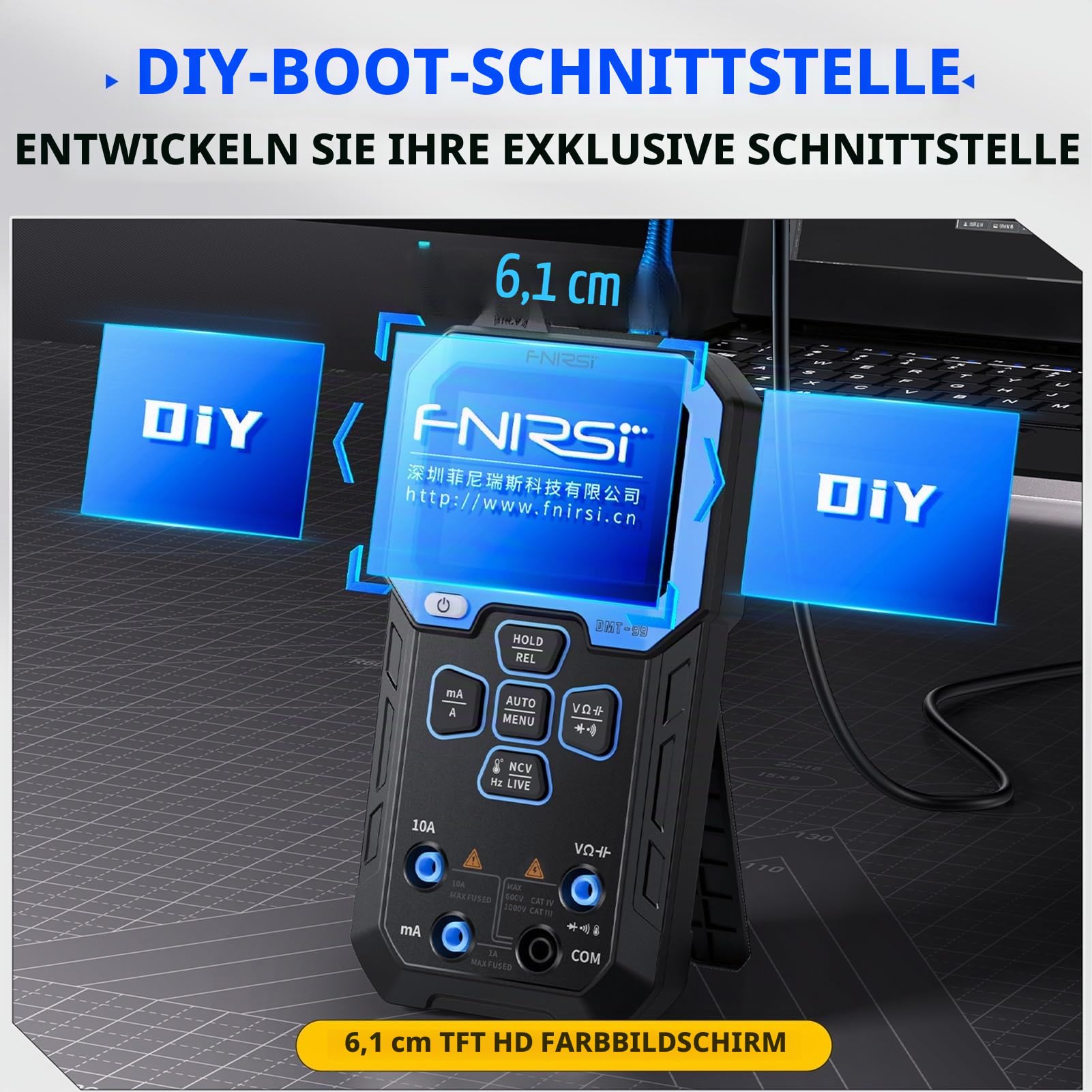 DEWIN DMT-99 Digital Multimeter, Handheld-Digitalmultimeter Auto Ranging NCV Spannung Strom Tester Widerstandsmessgerät für Messungen