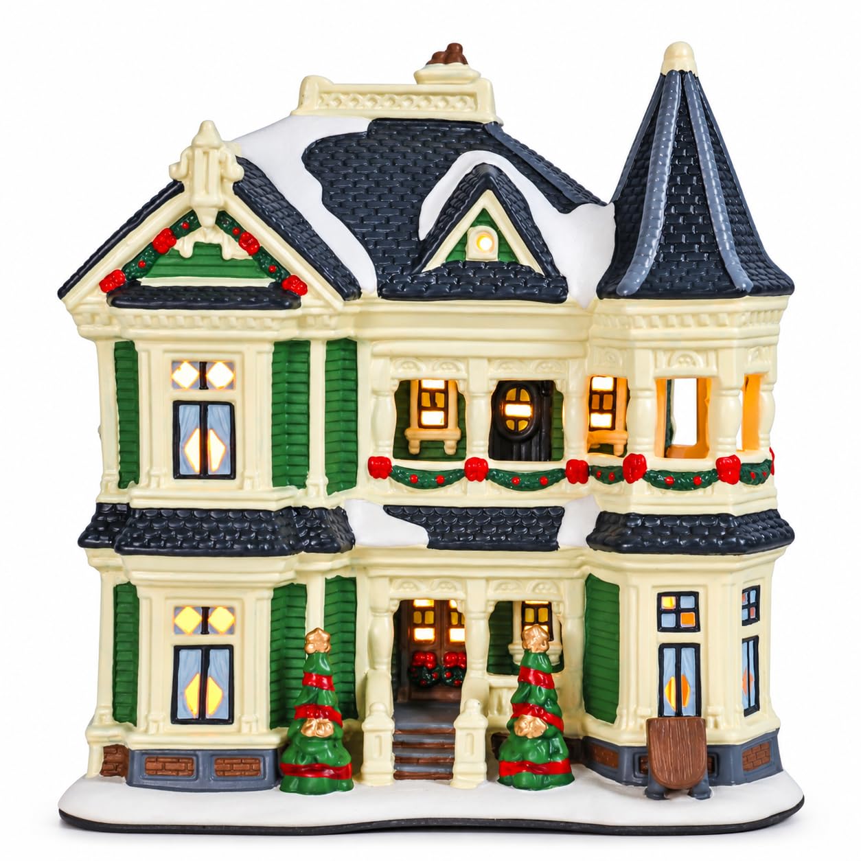Bdor Maison de village de Noël éclairée, décoration victorienne en