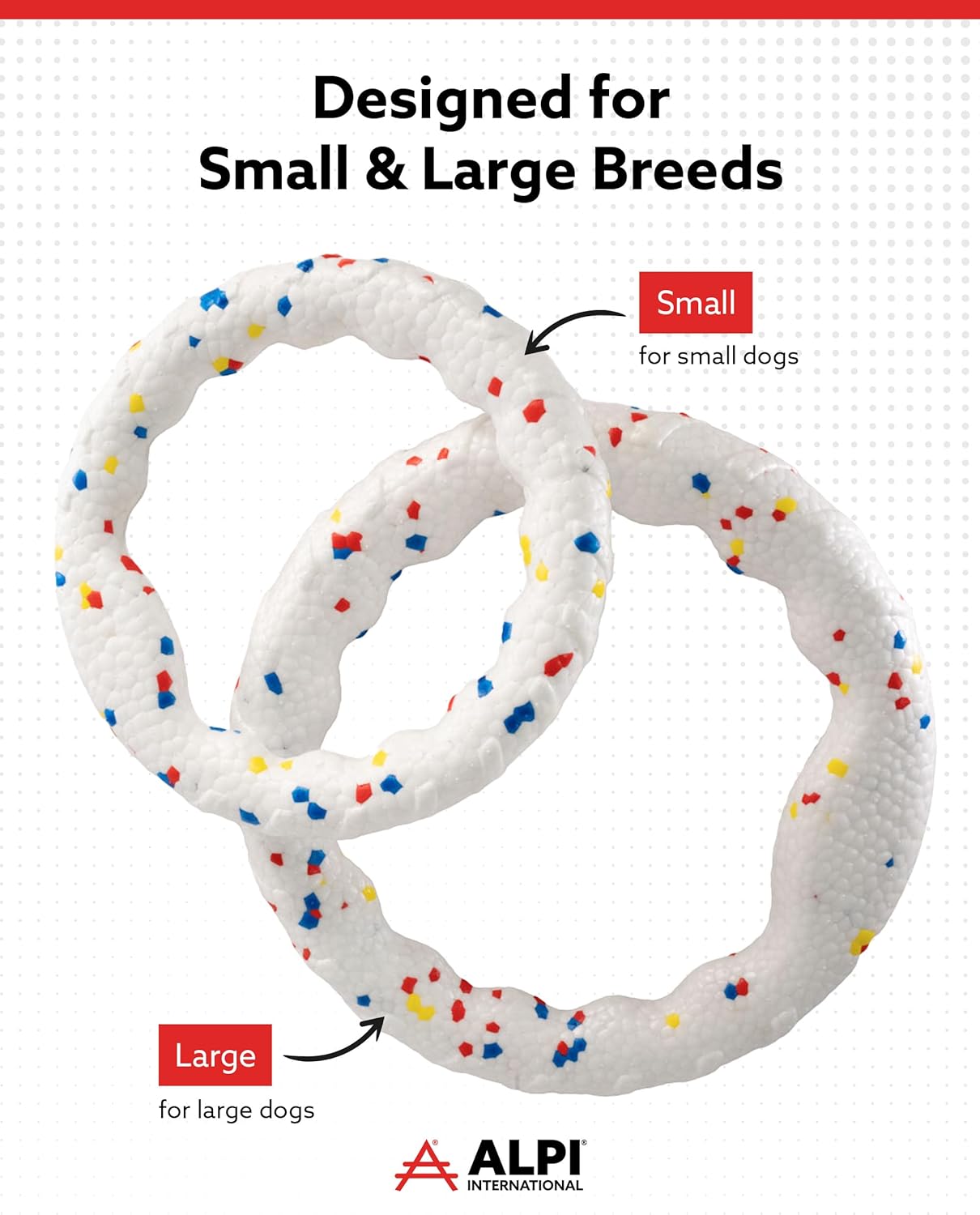 ALPI Chomp Ring - 丈夫で柔らかく、フワフワした噛み付き子犬のおもちゃ 犬と他のペット用 - 刺激的な犬のおもちゃ