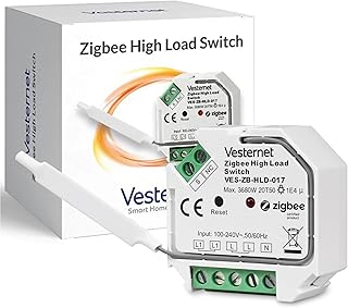 Zigbee Hochlast-Schaltmodul (Neutralleiter erforderlich) | In-Wand-Schaltmodul zur Smart Home Steuerung mit 16A Lastkapazität und Energieüberwachung | Kompatibel mit Home Assistant