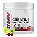 RAW Nutrition Creatine Monohydrate Powder, Cherry Limeade (30 Servings) - Micronized Creatine Monohydrate Supplement for Workout Performance, Build Muscle & Strength - Creatine Powder for Men & Women