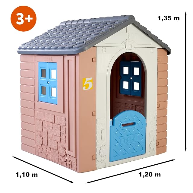 Foto 3 de 6 de FEBER - Dream House con Balcón, Casita Infantil con Puerta Abatible, Tiene Pegatinas para Decorar la Casita…