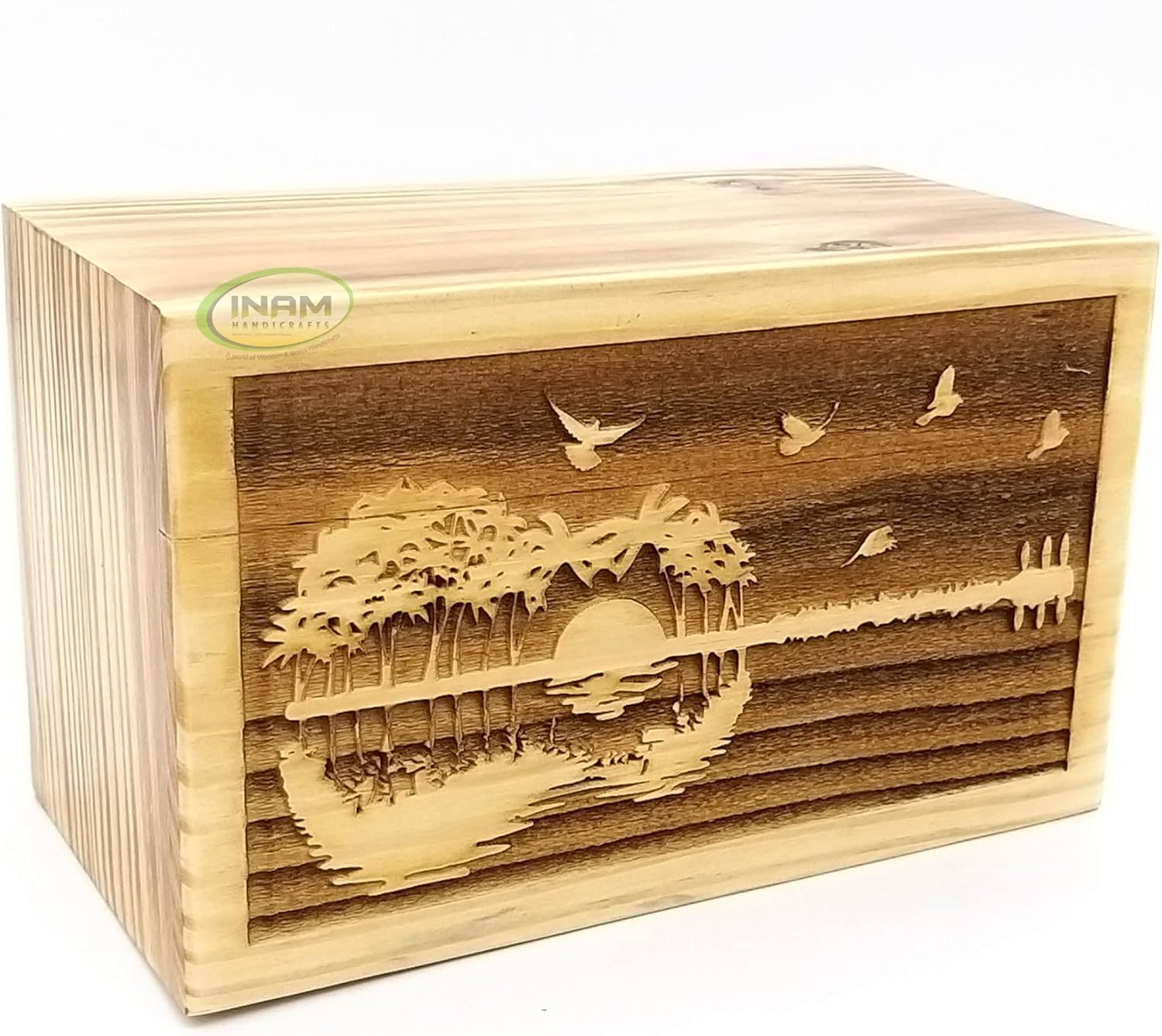 INAM's Premium Quality Funeral Supplies Cremation Urn for Adults Ashes Guitar Design Funeral Urn Suitable for Cemetery Decorated with Handcrafted Outstanding Artwork. Engraved Guitar.