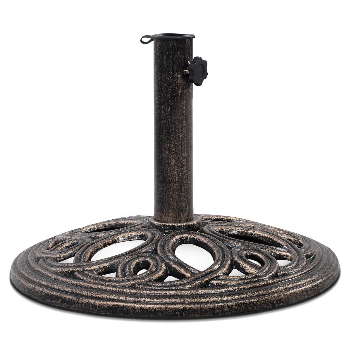 COSTWAY Pied de Parasol Rond en Fonte pour Mât ∅38-48mm