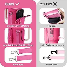 linmaya Water Bottle Carrier Bag with Phone Pocket for Stanley Cup 40/30oz,Insulated Neoprene Water Bottle Holder Cross-boday Bag with Adjustable Shoulder & Handheld Strap Stanley Cup Accessories
