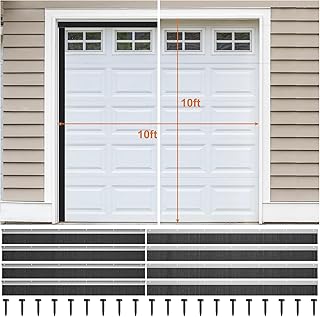 Garage Brush Seal Kit for Roll up Door 10 X 10Ft, Weather Stripping Garage Door Seal Top and Sides -Heavy Duty Nylon Brush with Aluminum Track, Insulation Door Kit for Corrugated,Sectional, Commercial