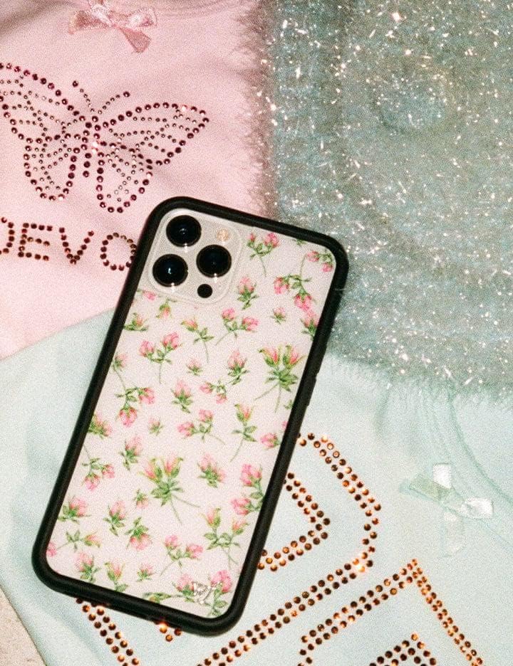 Wildflower Cases - Compatible with iPhone 15 Pro Max| Protective Black Bumper, 6.5ft Drop Test Certified, Women Owned Small Business | Pink White Floral Trendy Cute | Pink Posie Rosie - Image 7