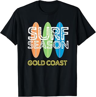 Retro Surfing Surf Board Surfing Gold Coast Australia T-Shirt