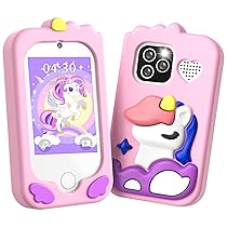 CHAKEYAKE Telefono per Bambini, Macchina Fotografica Bambini con 2,8″ Tattile, Doppio Kamera, Lettore MP3, Scheda SD 32 GB, Regali di Natale e Compleanno per 3 4 5 6 7 8 9 10 Anni (Rosa)