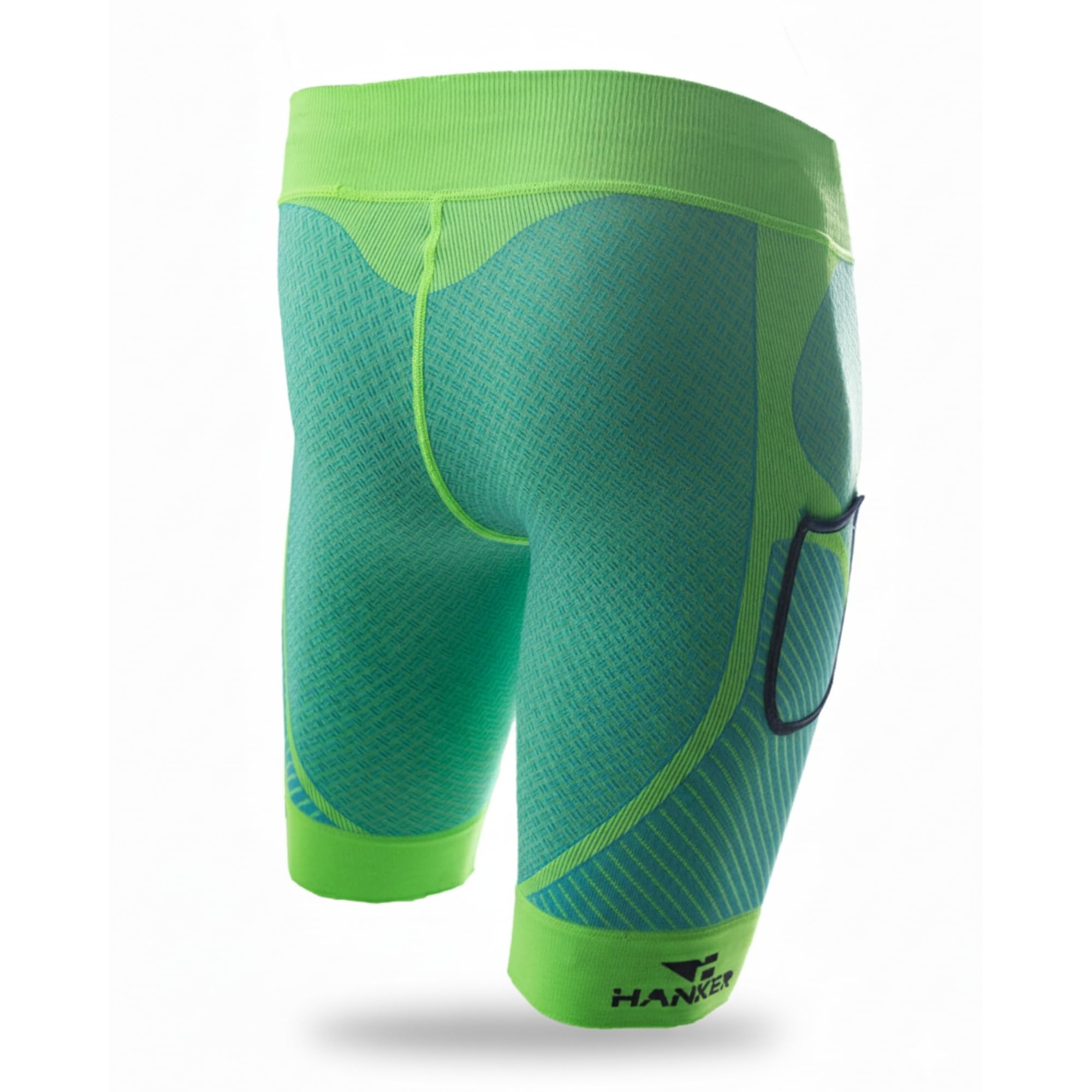 HANKER Kompressions-Shorts für Herren mit thermoregulierendem Gewebe, großen Taschen und flachen Nähten, ideal für Laufen und Trailrunnen
