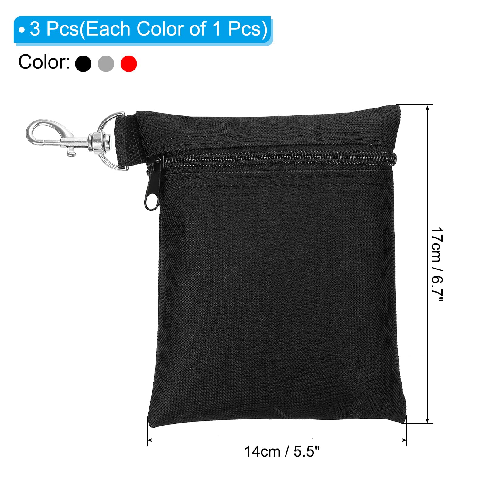 PATIKIL Zipper Golf Tee Pouch 6.7 x 5.5 Inch - Image 2