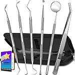 G.CATACC Dental Tools, Dental Pick Teeth Cleaning Tools Hygiene Kit, Plaque Remover for Teeth, Professional Stainless Steel Tooth Scraper Plaque Tartar Cleaner - with Case