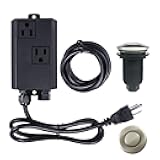 Garbage Disposal Air Switch Kit Dual Outlet Sink Top Waste Disposal Stainless Steel Brushed Nickel On/Off Air Button Food and Waste Disposals Part by Etoolcity