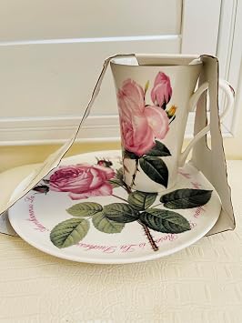 Roy Kirkham Fine Bone China Large Cup Saucer Set England Roses Theme Porcelain
