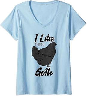 Womens I Like Them Goth Ayam Cemani V-Neck T-Shirt