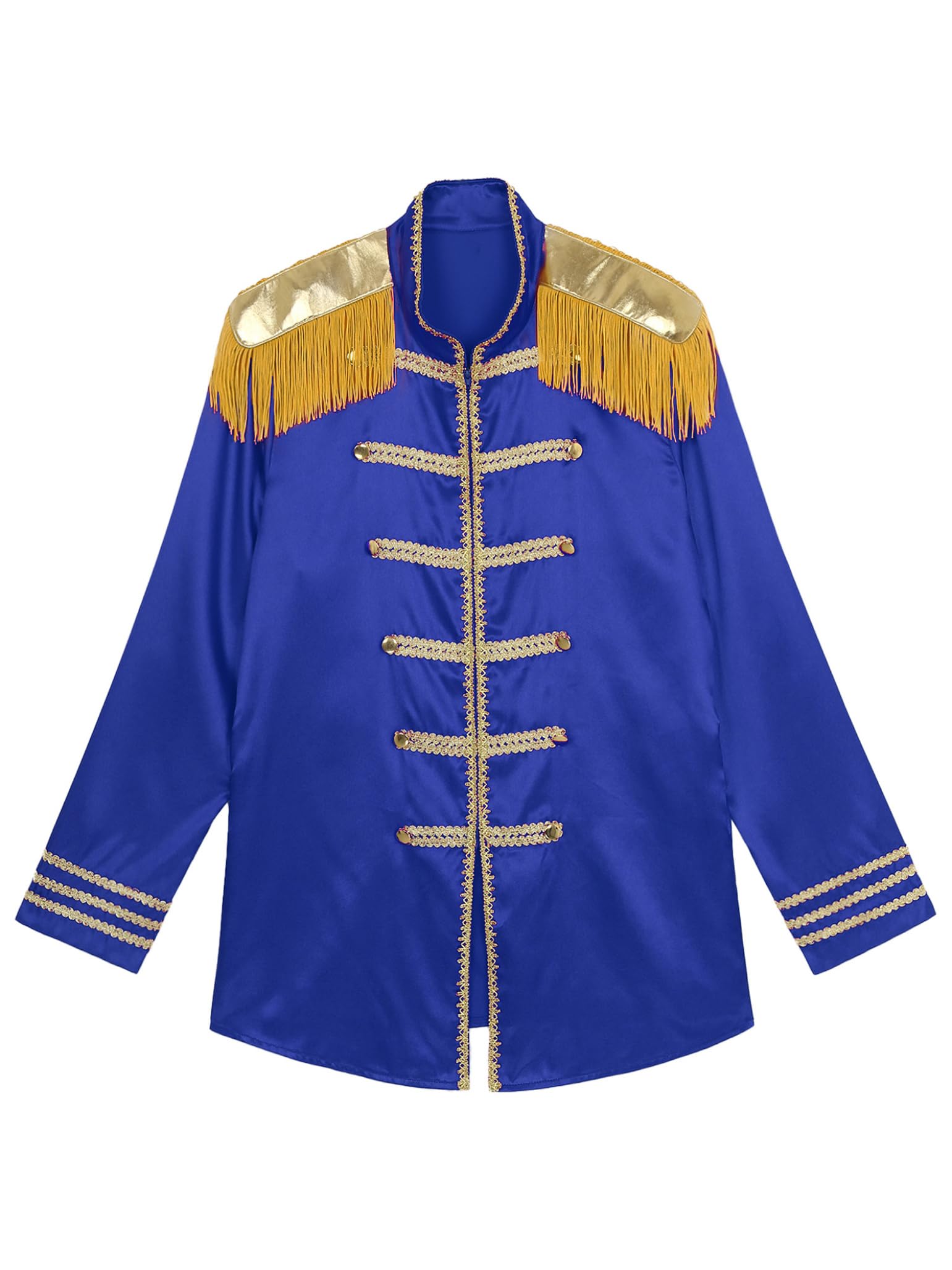 Costume Homme Cirque Directeur De Cirque Veste Uniforme De Maître Piste Manteau Manches Longues Avec Franges Épaulettes Fête Halloween Carnaval