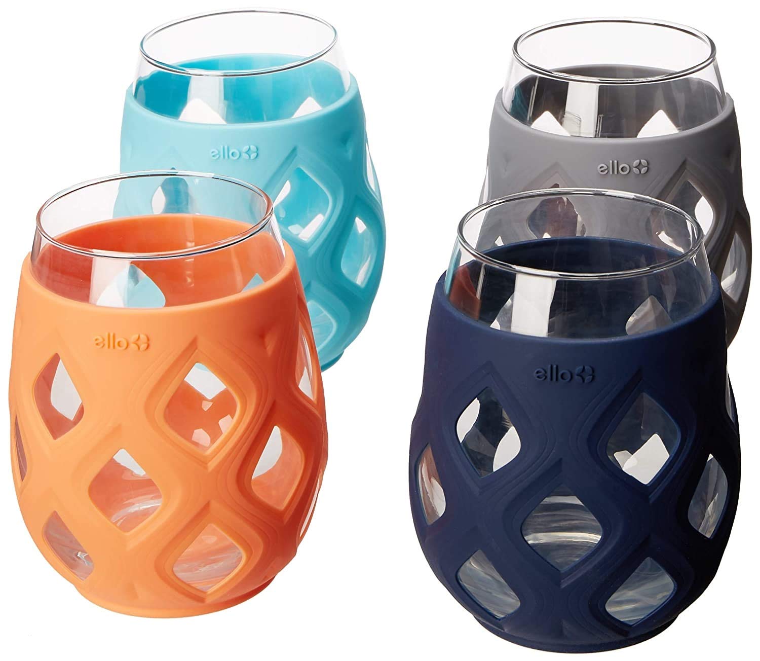 Ello Cru Stemless Wine Glass Set with Silicone Sleeves Buy Online in