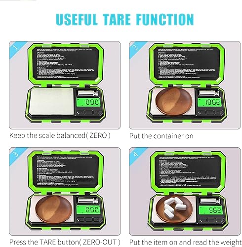 Miniatura 6 de Fuzion Báscula digital de bolsillo, 7.05 oz x 0.00 oz, mini báscula de joyería de 6 unidades con pantalla LCD, función de tara, 1.76 oz de peso Cal