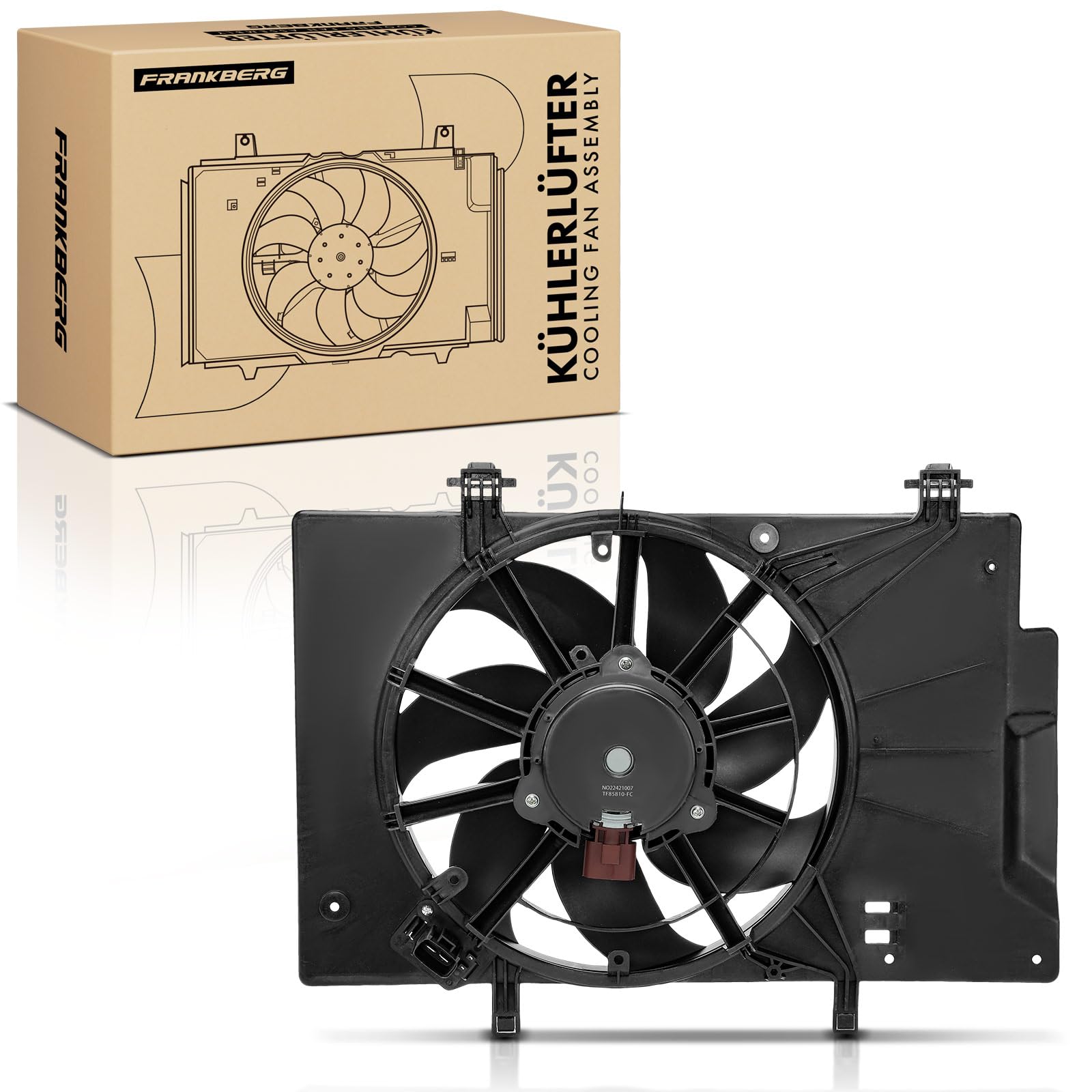 Frankberg Ventola del radiatore del raffreddamento ad acqua C1B18C607AB | Compatibile con: B-Max JK, Fiesta VI Van, Fiesta VI CB1 CCN, Ecosport, B-Max Van JK